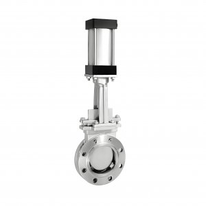 氣動(dòng)對夾式刀閘閥PNI.0 DN200的，材質(zhì)碳鋼